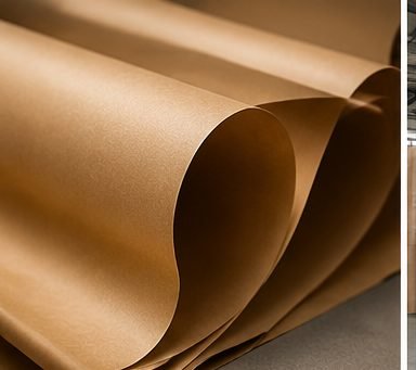 Close-up of kraft paper texture and finish